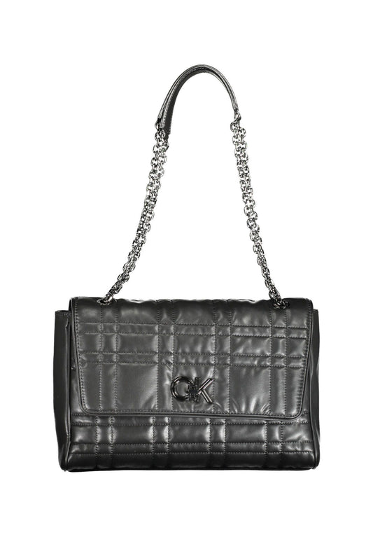 Black Polyester Women Handbag