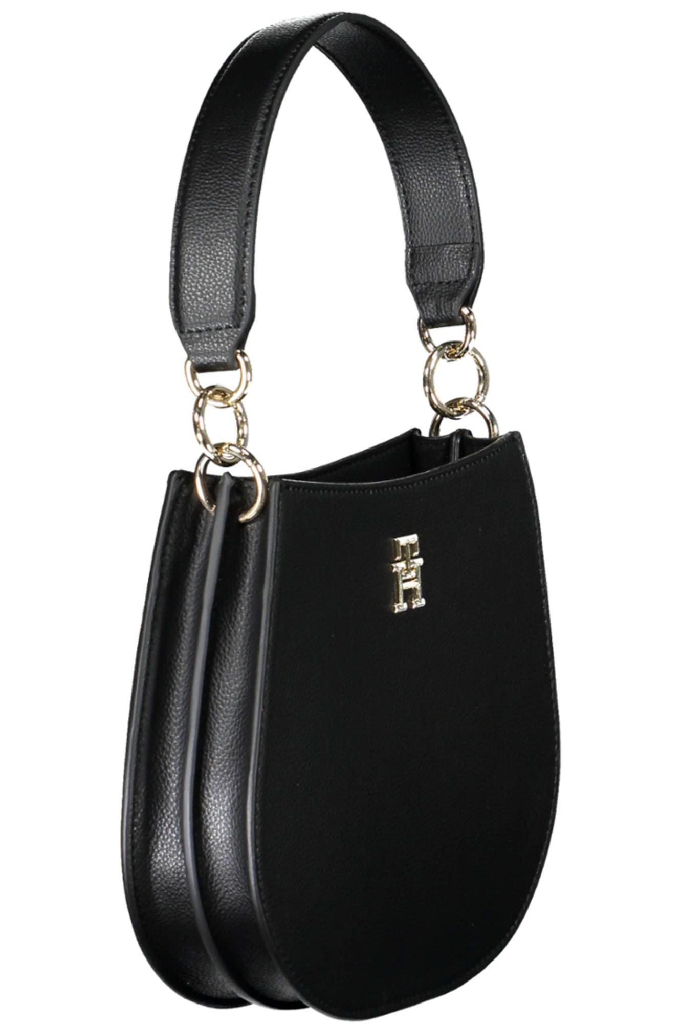 Black Polyester Women Handbag