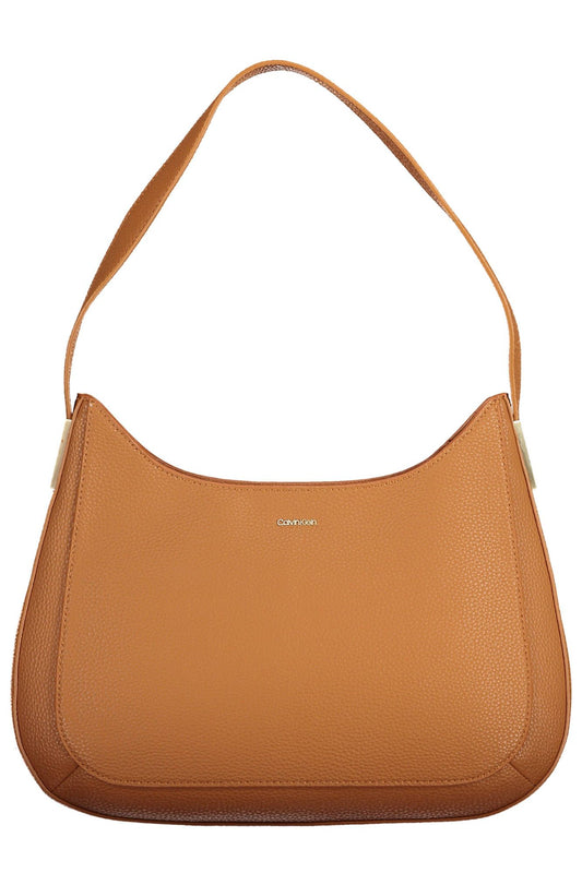 Brown Polyester Women Handbag