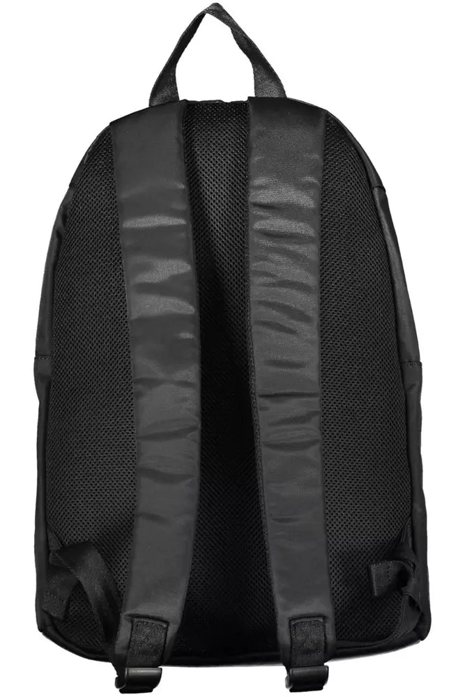 Black Polyester Men Backpack