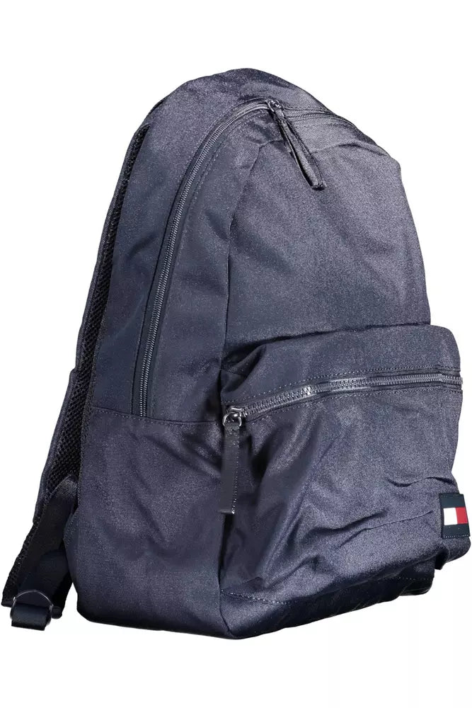 Blue Polyester Men Backpack