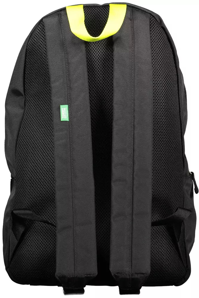 Black Polyester Men Backpack