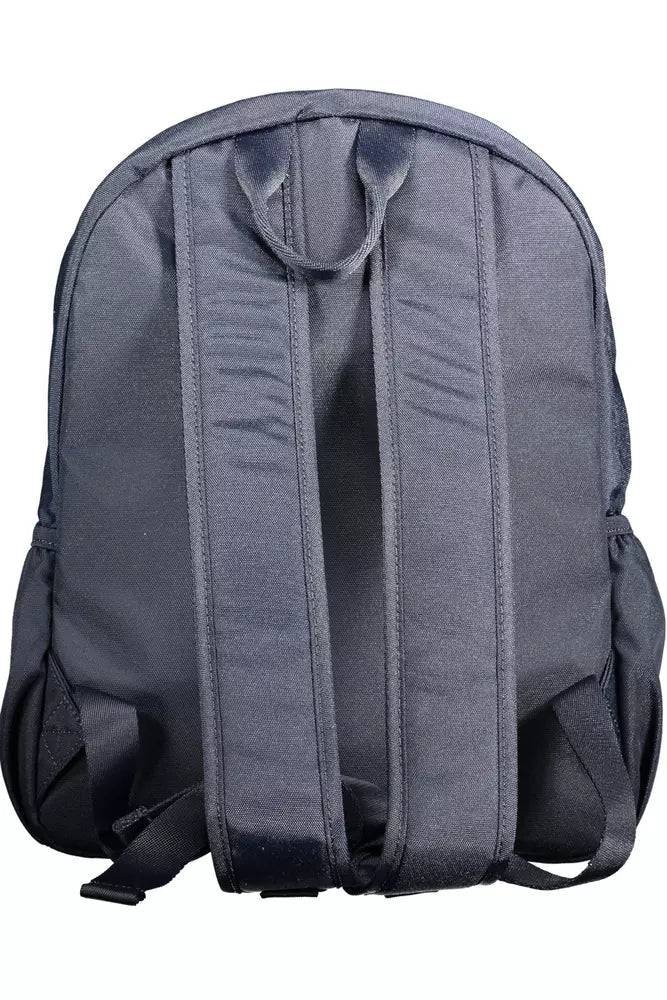 Blue Polyester Men Backpack