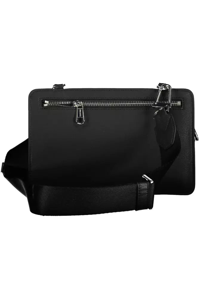 Black Polyester Men Shoulder Bag