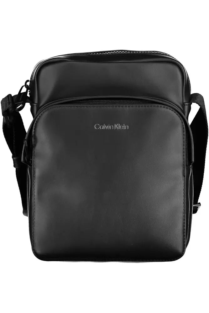 Black Polyester Men Shoulder Bag