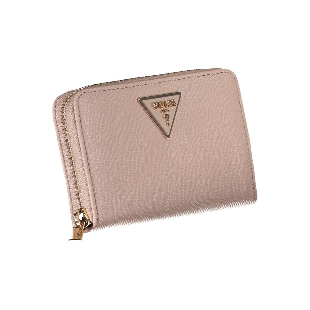 Chic Pink Polyethylene Zip Wallet