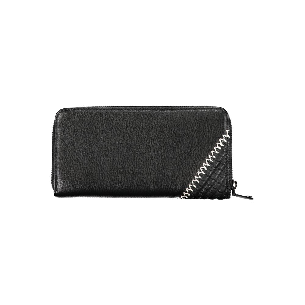 Elegant Black Polyethylene Wallet with Ample Space