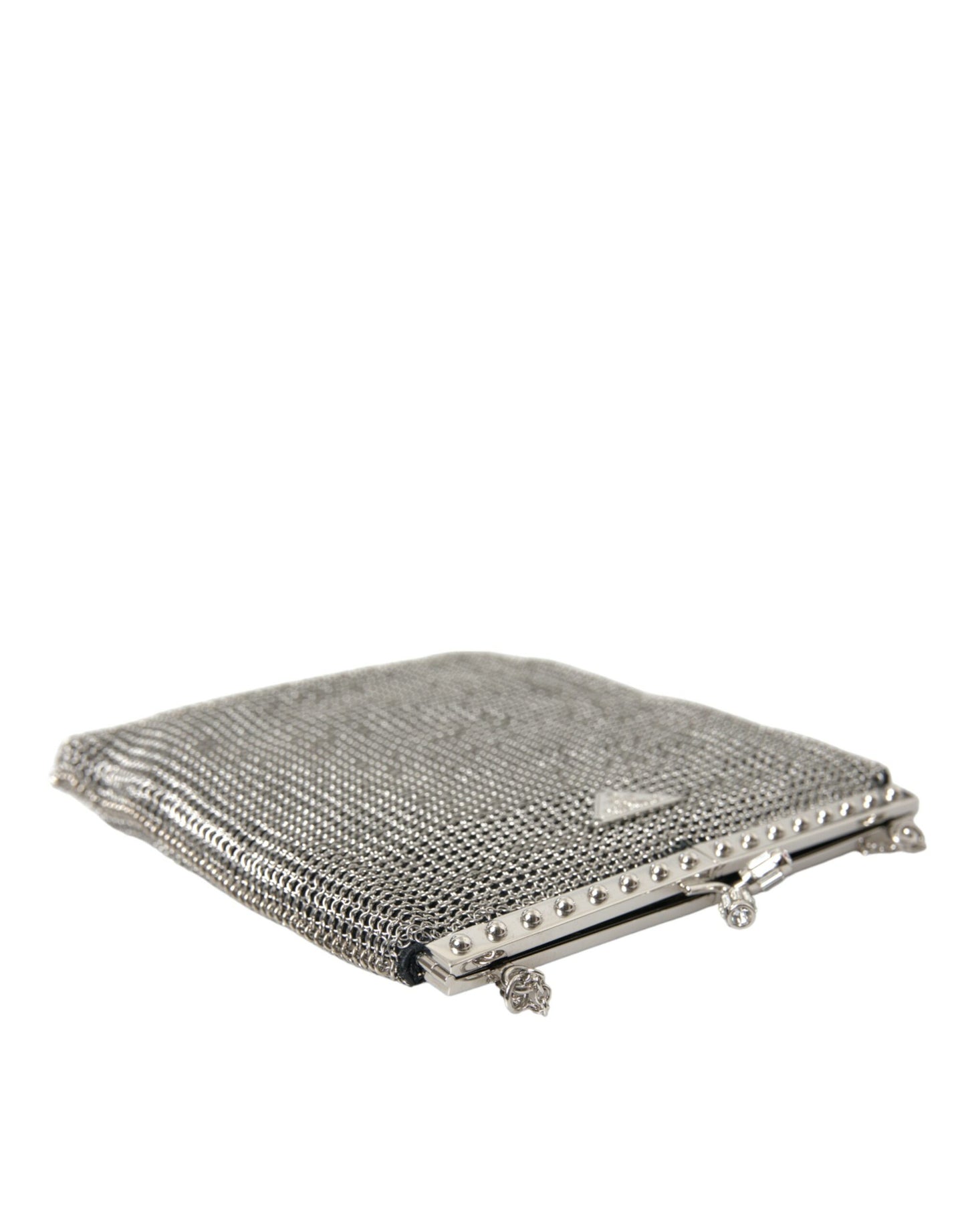 Elegant Silver Mesh Shoulder Evening Bag