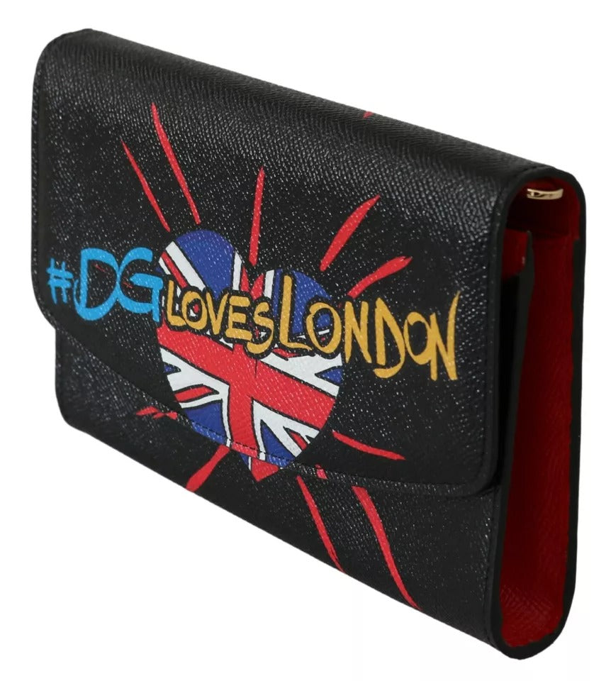 Black #DGLovesLondon Shoulder Wallet Leather Bag