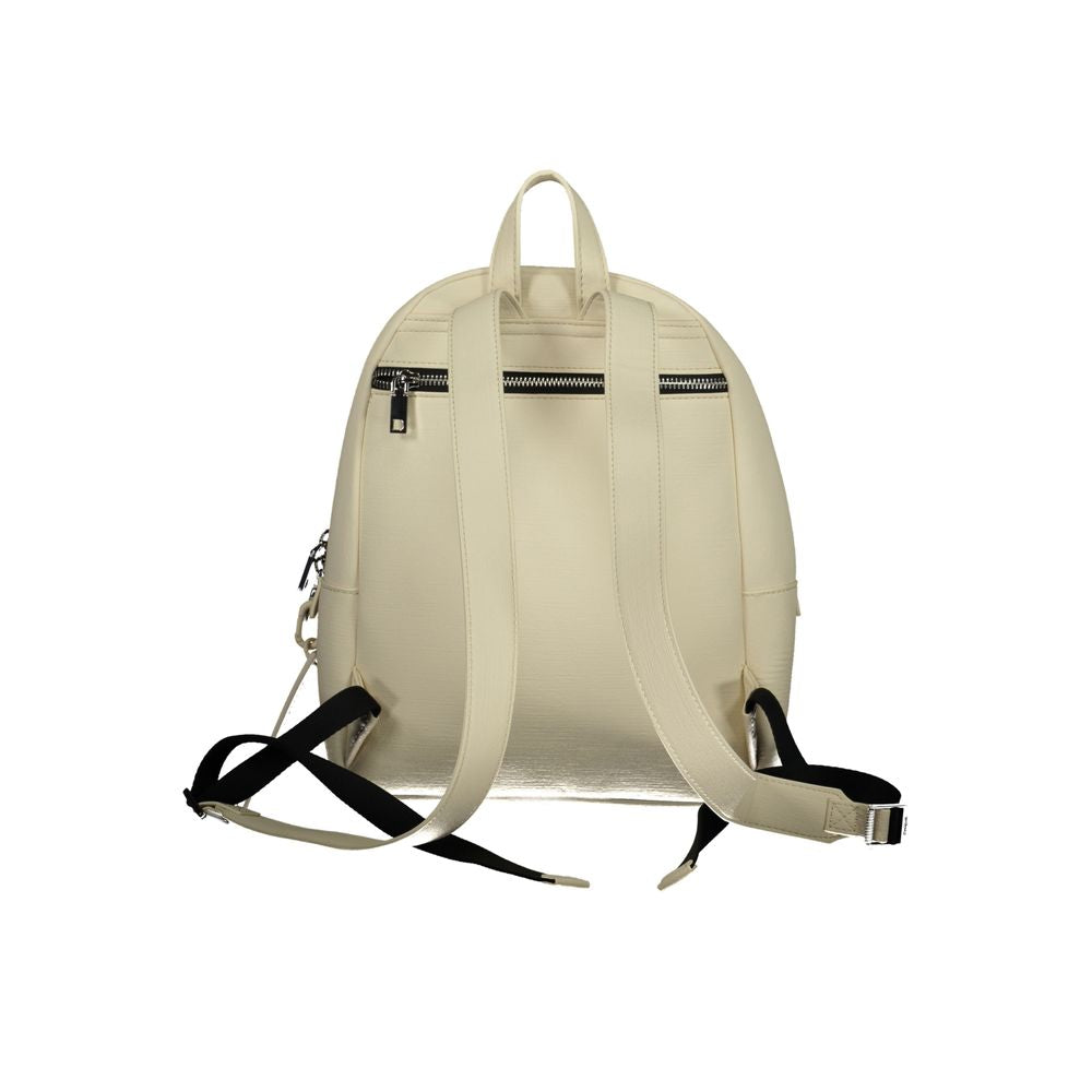 Chic White Contrast Detail Backpack