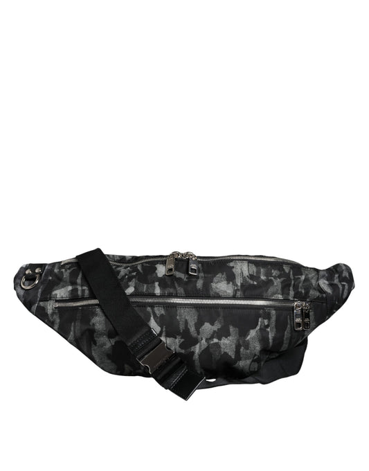 Black Leopard Fabric Belt Waist Fanny Pack Bag